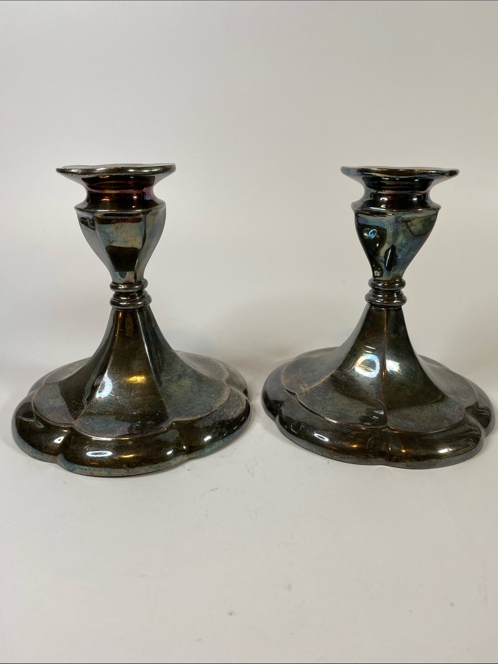 Pair of Vintage Silver-plated Candlesticks